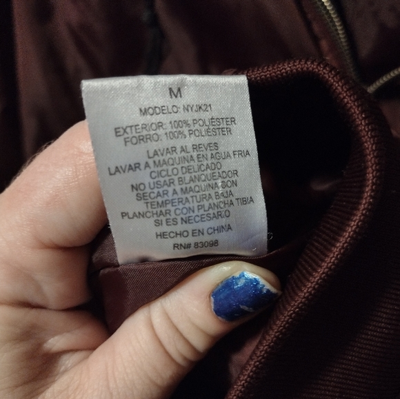 Ci Sono Burgandy Hooded Bomber Style Jacket - Picture 5 of 7